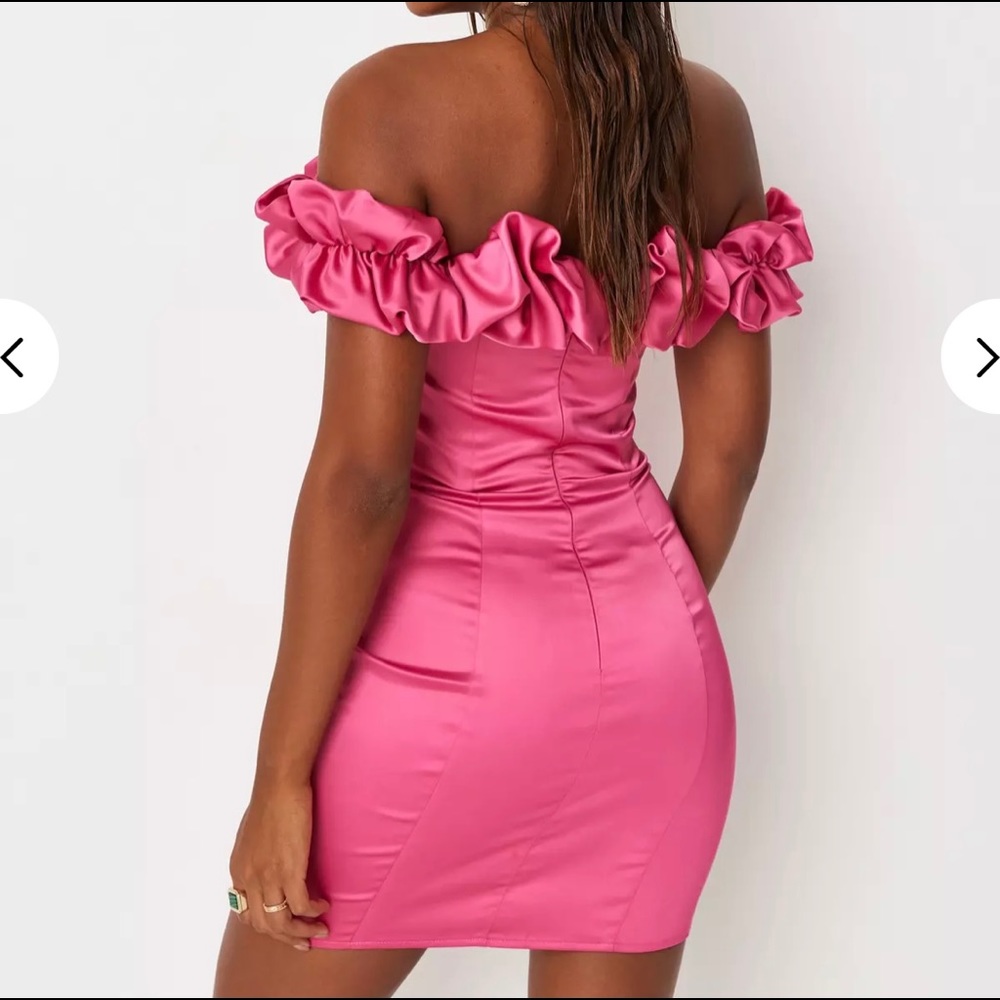 Pink ruffle mini dress